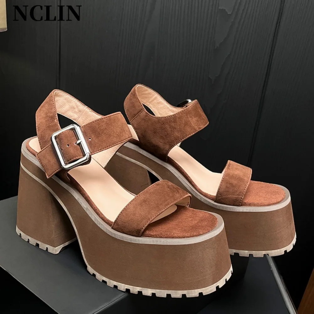 Fashion Woman Gladiator Sandals Ladies Wedge Shoes Female High Heel Platform Sandals Women Buckle Strap Thick Bottom Brown
Fashion Woman Gladiator Sandals Ladies Wedge Shoes Female High Heel Platform Sandals Women Buckle Strap Thick Bottom Brown