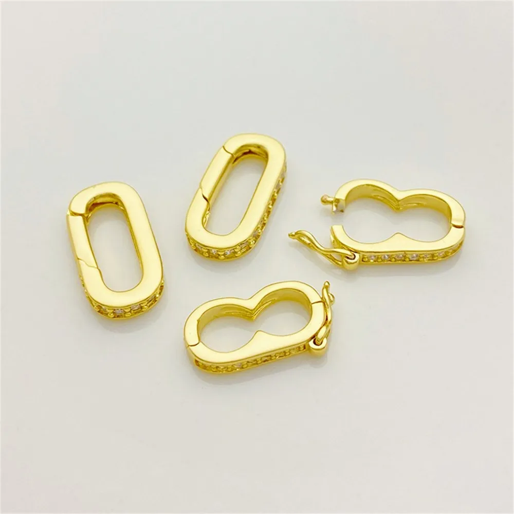 14K Gold Zirconium 8-character Oval Double-row Universal Buckle Handmade DIY Bracelet Necklace Jewelry Material Accessories
14K Gold Zirconium 8-character Oval Double-row Universal Buckle Handmade DIY Bracelet Necklace Jewelry Material Accessories