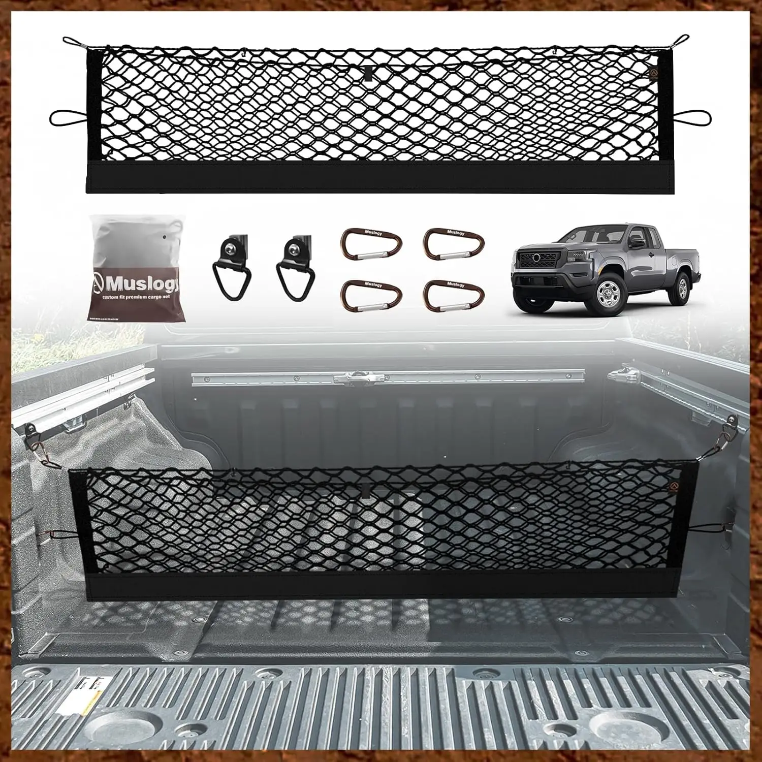 2022-2025 Nissan Frontier Truck Bed Cargo Net - 12 Metal Hooks Envelope Organizer, No-Drill Heavy-Duty Storage System
2022-2025 Nissan Frontier Truck Bed Cargo Net - 12 Metal Hooks Envelope Organizer, No-Drill Heavy-Duty Storage System