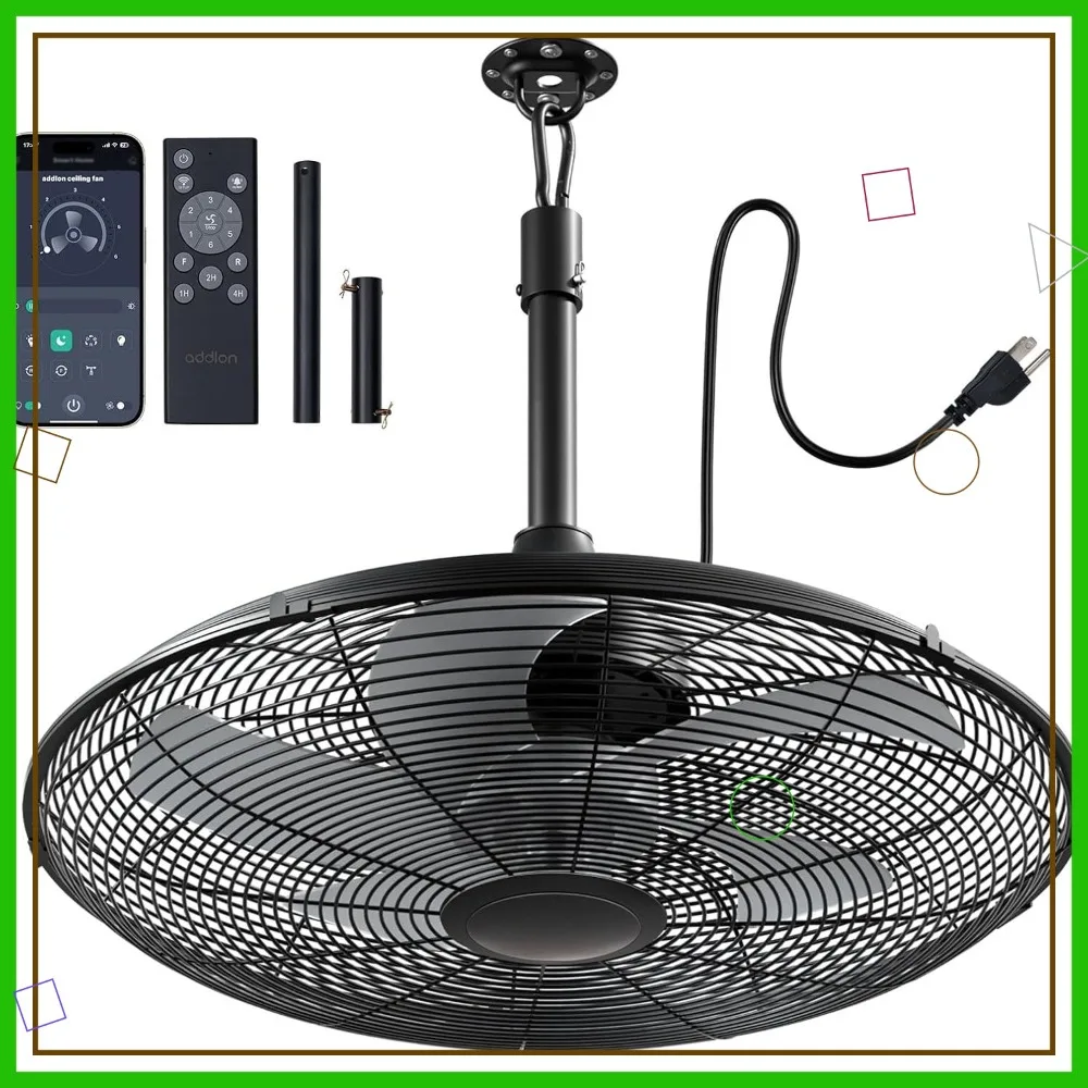 20 inch IP65 Waterproof Outdoor Fan, 6 Speeds Quiet DC Motor, Remote & APP Control, Hanging Caged Fan for Patio Gazebo Pergola
20 inch IP65 Waterproof Outdoor Fan, 6 Speeds Quiet DC Motor, Remote & APP Control, Hanging Caged Fan for Patio Gazebo Pergola