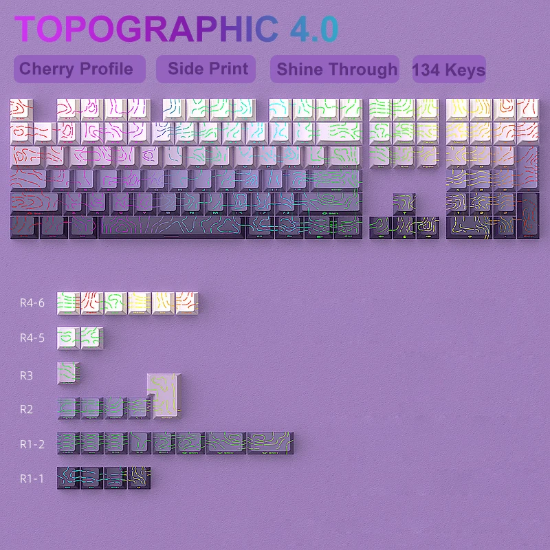 134 клавишные фиолетовые колпачки для клавиш Topographic 4,0, PBT, двойная боковая печать, блестящая сквозная колпачок для клавиш с подсветкой для механической клавиатуры MX Gamer
134 клавишные фиолетовые колпачки для клавиш Topographic 4,0, PBT, двойная боковая печать, блестящая сквозная колпачок для клавиш с подсветкой для механической клавиатуры MX Gamer