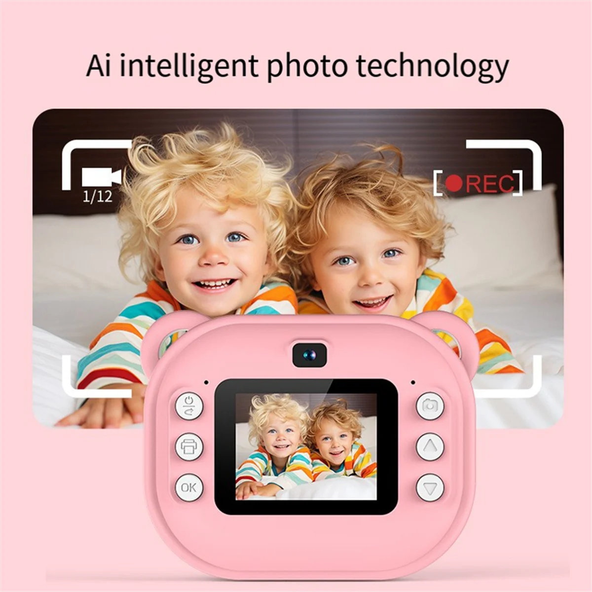Children Print Camera Dual Camera 240MP 1080P One-Touch Printable Camera with 2 Rolls of 57x25mm Print Paper Blue
Children Print Camera Dual Camera 240MP 1080P One-Touch Printable Camera with 2 Rolls of 57x25mm Print Paper Blue