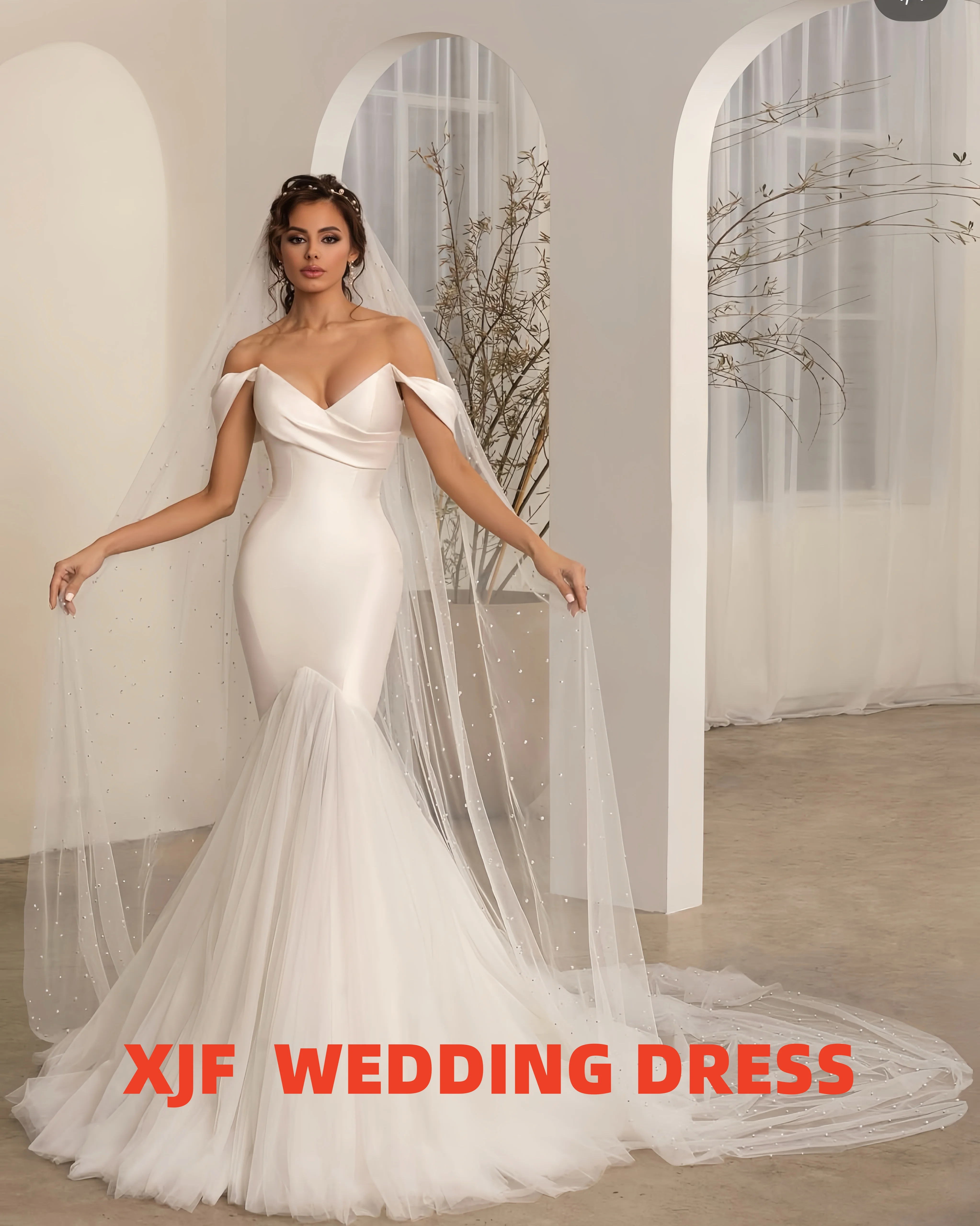 Красивое свадебное платье невесты по индивидуальному заказу, атласное тюлевое платье с воротником в форме сердца, сексуальное свадебное платье русалки, платья de novia
Красивое свадебное платье невесты по индивидуальному заказу, атласное тюлевое платье с воротником в форме сердца, сексуальное свадебное платье русалки, платья de novia