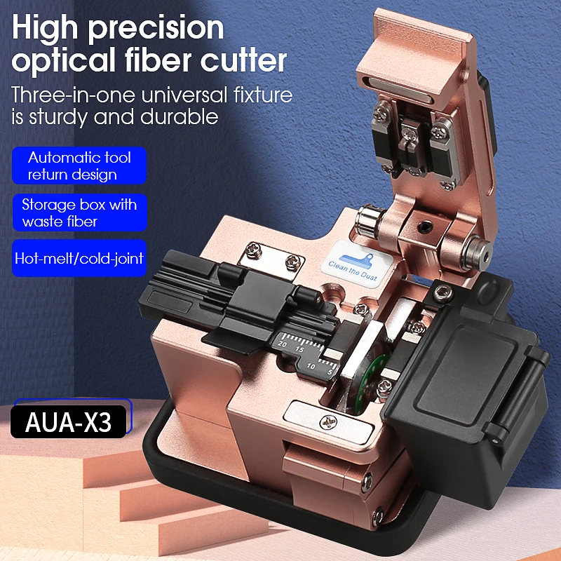 COMPTYCO AUA-X3 Fiber Cleaver FTTH Fiber Optic Cable Cutting Knife Tool Optical Fiber Cutter Automatic Return 24 Surface Blade
COMPTYCO AUA-X3 Fiber Cleaver FTTH Fiber Optic Cable Cutting Knife Tool Optical Fiber Cutter Automatic Return 24 Surface Blade