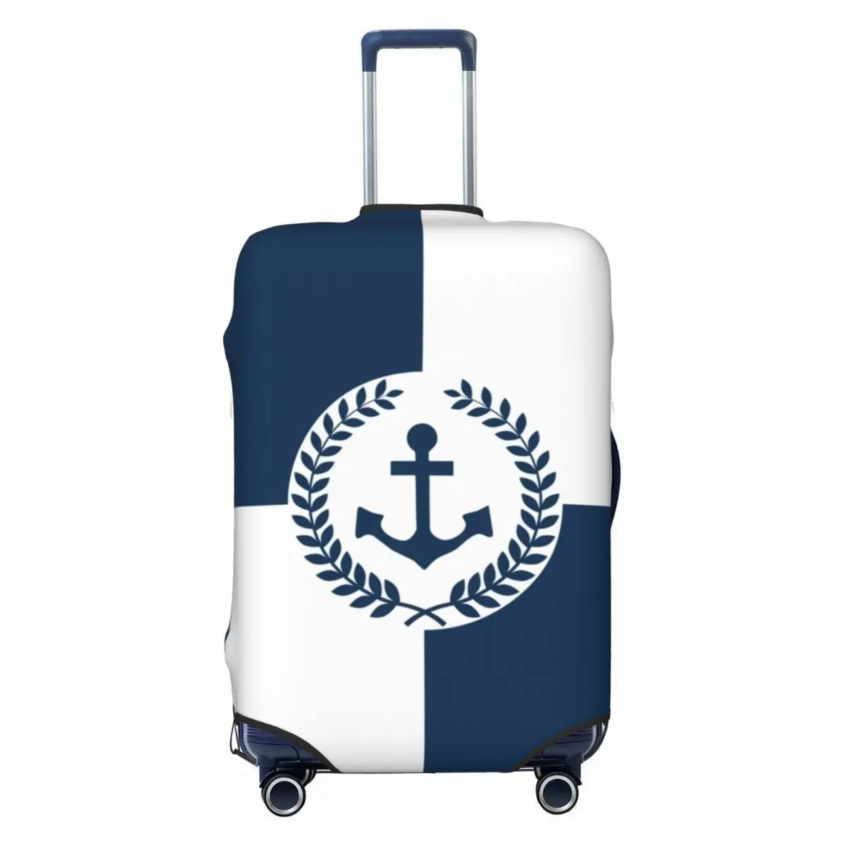 Custom White Navy Blue Nautical Anchor Luggage Cover Elastic Travel Suitcase Protective Covers Fits 18-32 Inch
Custom White Navy Blue Nautical Anchor Luggage Cover Elastic Travel Suitcase Protective Covers Fits 18-32 Inch