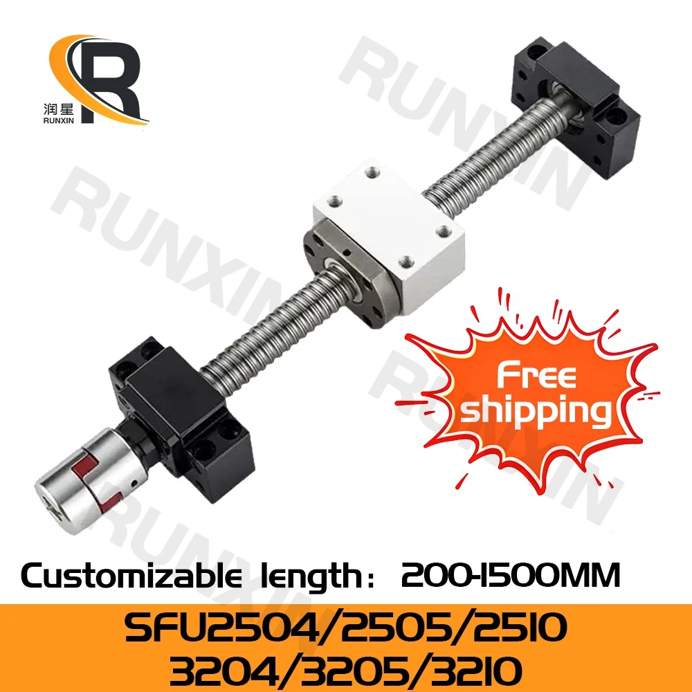 Набор шариковых винтов RXTNC SFU2504 SFU2505 SFU2510 SFU3205 SFU3210 L200-1500mm с одной гайкой + BKBF20 + DSG25H + муфта для деталей ЧПУ
Набор шариковых винтов RXTNC SFU2504 SFU2505 SFU2510 SFU3205 SFU3210 L200-1500mm с одной гайкой + BKBF20 + DSG25H + муфта для деталей ЧПУ