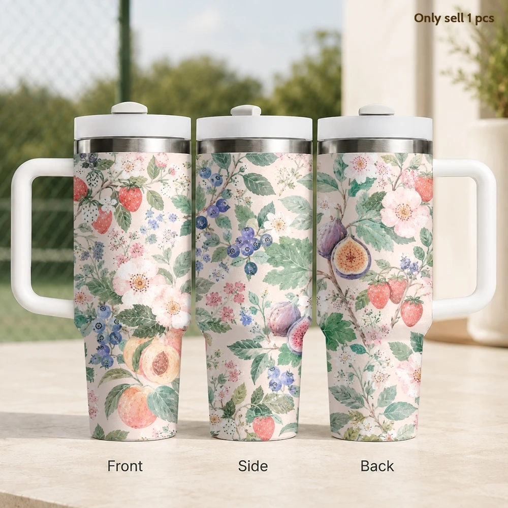 Fruit & Floral Textile Vacuum Flasks 40oz Stainless Steel Insulated Tumbler With Handle & Straw Leakproof Travel Mug
Fruit & Floral Textile Vacuum Flasks 40oz Stainless Steel Insulated Tumbler With Handle & Straw Leakproof Travel Mug