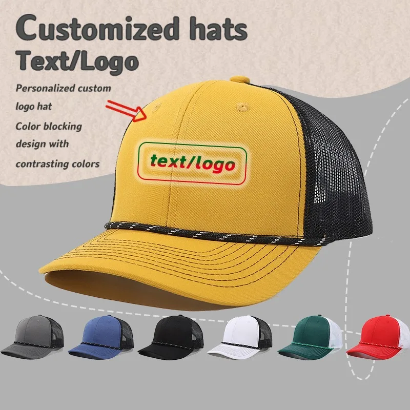 New Custom Logo Trendy Rope Decorative Baseball Cap Summer Outdoor Mesh Breathable Male and Female Truck Driver Mesh Hat Gorras
New Custom Logo Trendy Rope Decorative Baseball Cap Summer Outdoor Mesh Breathable Male and Female Truck Driver Mesh Hat Gorras