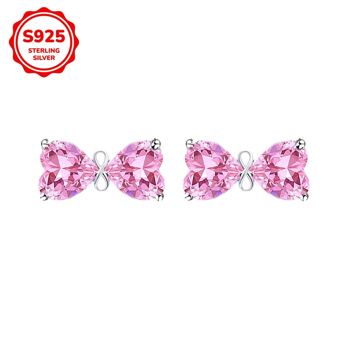 CWWZircons Sweet Bow Shaped 925 Silvery Heart Cut Synthetic Zirconia Stud Earrings for Women Valentine's Day Gifts Banquet SE082
CWWZircons Sweet Bow Shaped 925 Silvery Heart Cut Synthetic Zirconia Stud Earrings for Women Valentine's Day Gifts Banquet SE082