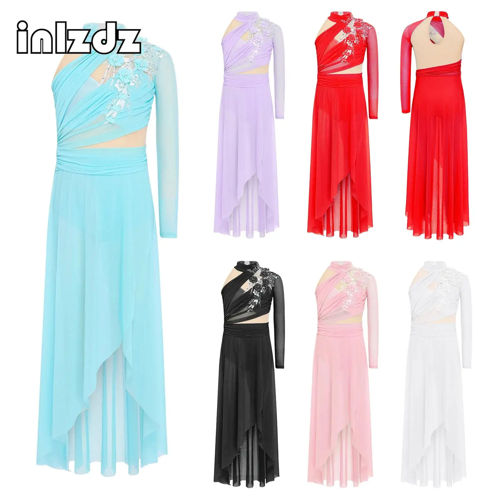 Kids Girls Applique Lyrical Modern Dance Dresses Gymnastics Dance Performance Costume Asymmetrical Ruched Mesh Maxi Long Dress
Kids Girls Applique Lyrical Modern Dance Dresses Gymnastics Dance Performance Costume Asymmetrical Ruched Mesh Maxi Long Dress