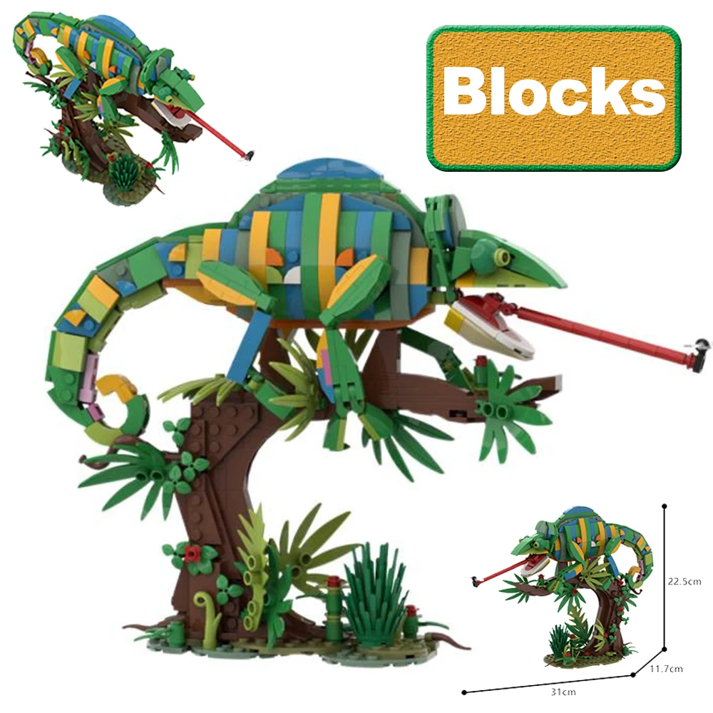 MOC Chameleon Model Building Blocks Reptile Desert Lizard Design Insect Botanical Animal Bricks Educational Toys Adults DIY Gift
MOC Chameleon Model Building Blocks Reptile Desert Lizard Design Insect Botanical Animal Bricks Educational Toys Adults DIY Gift