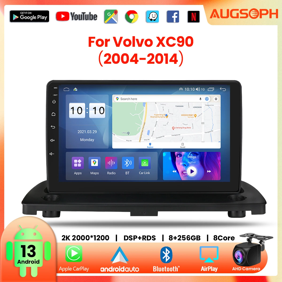 Android 13 Car Radio For Volvo XC90 2004-2014, 9inch Multimedia Player With 4G WiFi Carplay & 2Din GPS Navigation.
Android 13 Car Radio For Volvo XC90 2004-2014, 9inch Multimedia Player With 4G WiFi Carplay & 2Din GPS Navigation.