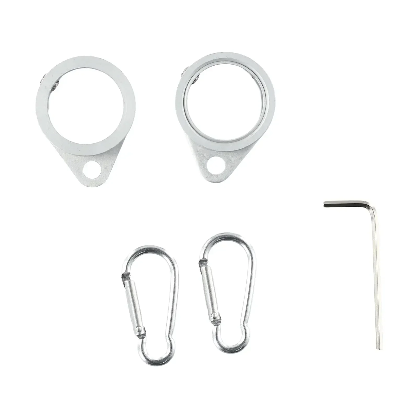 2pcs Aluminum Pole Swivel Rings With 2pcs Carabiners & 1pc Spanner For 0.75-1 In Pole 360° Rotating Anti-Wrap Replacement Parts
2pcs Aluminum Pole Swivel Rings With 2pcs Carabiners & 1pc Spanner For 0.75-1 In Pole 360° Rotating Anti-Wrap Replacement Parts