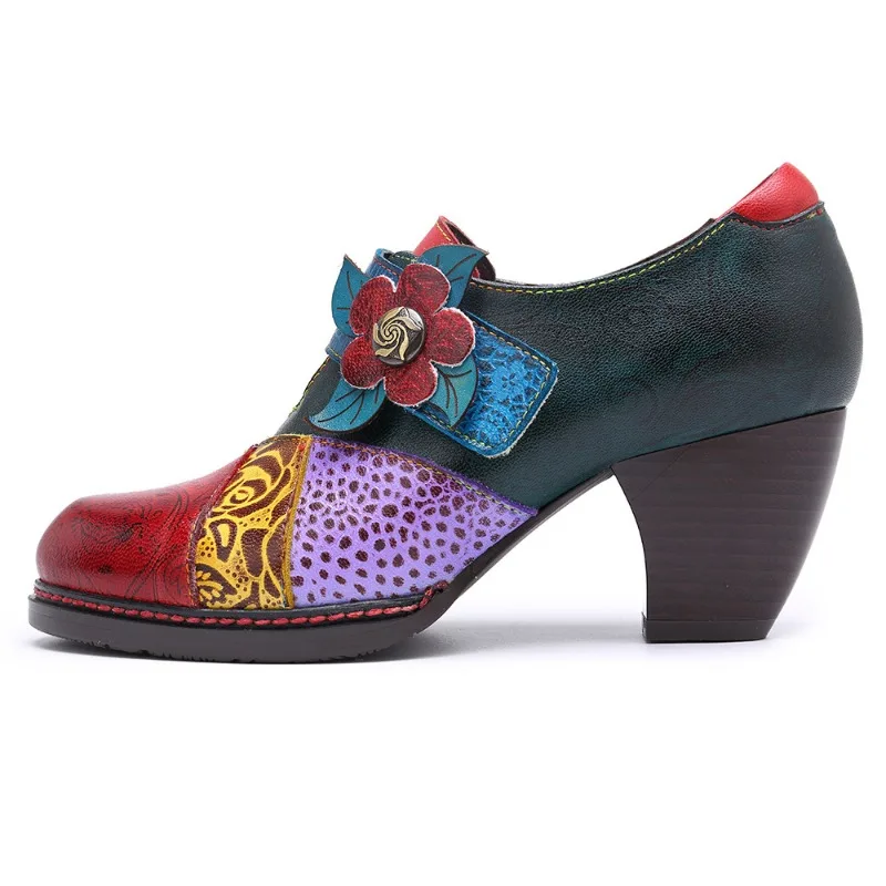 Autumn heels Pumps Women Flower ZIP Genuine leather 5CM Square heel Mixed Colors Ethnic Retro Women Shoes red printing
Autumn heels Pumps Women Flower ZIP Genuine leather 5CM Square heel Mixed Colors Ethnic Retro Women Shoes red printing