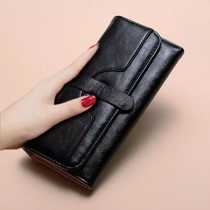 Women's Multi-functional Solid Color Brush Wallets Leather Wallet Ladies High-end Long Clutch Oil Wax Leather Retro Wallets
Women's Multi-functional Solid Color Brush Wallets Leather Wallet Ladies High-end Long Clutch Oil Wax Leather Retro Wallets
