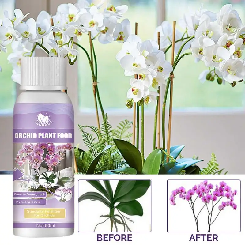 50ml Orchid Fertilizer Liquid Plant Growth Blooms Enhancer Supplement Improve Growth Soil Ingredient Safety Nutrition Fertilizer
50ml Orchid Fertilizer Liquid Plant Growth Blooms Enhancer Supplement Improve Growth Soil Ingredient Safety Nutrition Fertilizer