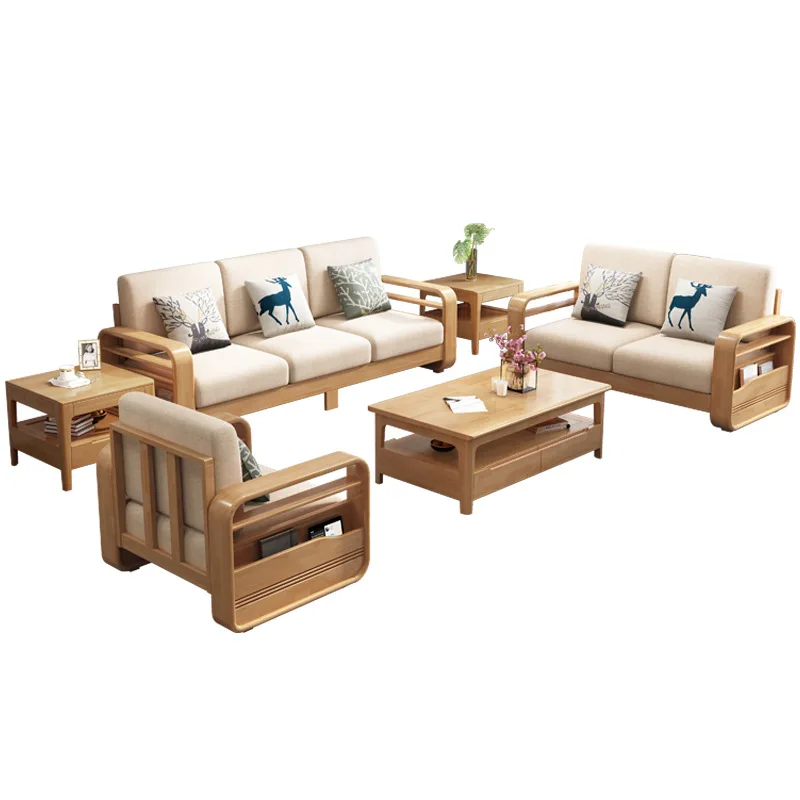 Nordic solid wood sofa fabric size apartment office living room furniture winter and summer multi-functional with broaching bed
Nordic solid wood sofa fabric size apartment office living room furniture winter and summer multi-functional with broaching bed