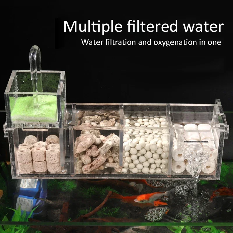 3 in 1 Small Silent External Suspend Mounted Aquarium Drip Overflow Box System Acrylic Fish Tank Filter Dry and Wet Separation
3 in 1 Small Silent External Suspend Mounted Aquarium Drip Overflow Box System Acrylic Fish Tank Filter Dry and Wet Separation