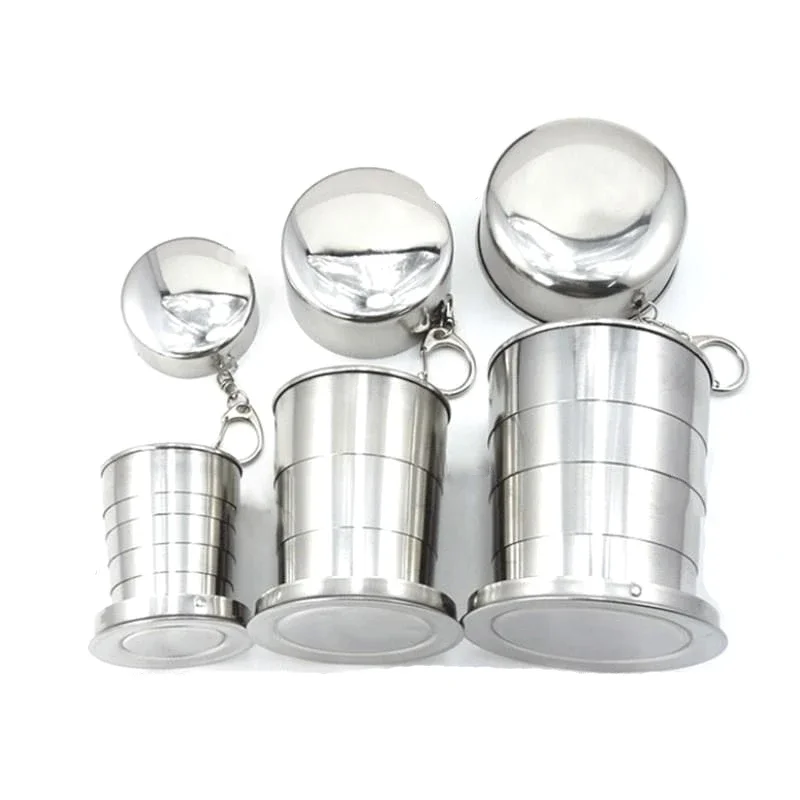 Stainless Steel Folding Cup Camping Cookware Retractable Cup Teacups Teaware Camp Utensils Tableware Folded Cup75/150/250ML
Stainless Steel Folding Cup Camping Cookware Retractable Cup Teacups Teaware Camp Utensils Tableware Folded Cup75/150/250ML