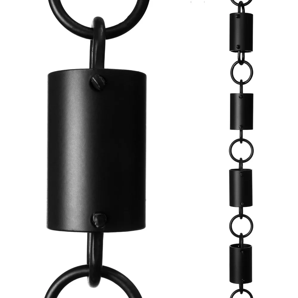 Aluminum Cylindrical Rain Chain, 8-1/2 Feet Long, Used for Replacing Downspouts in Drainage Ditches, Black Powder Coating
Aluminum Cylindrical Rain Chain, 8-1/2 Feet Long, Used for Replacing Downspouts in Drainage Ditches, Black Powder Coating