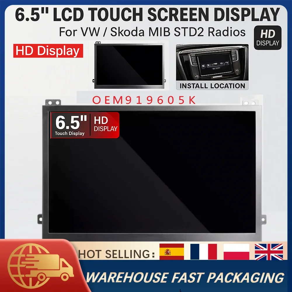 6.5" LCD Touch Screen Display Replacement For VW MIB STD2 680 200 Radio Golf Jetta Passat Tiguan Skoda Octavia High Quality
6.5" LCD Touch Screen Display Replacement For VW MIB STD2 680 200 Radio Golf Jetta Passat Tiguan Skoda Octavia High Quality