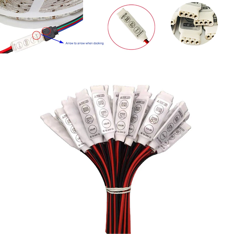 50PCS/Lot DC 12V-24V 3Keys Mini LED RGB Controller Dimmer Driver For RGB 5050/3528/2835/5730/5630/3014 SMD LED Strip Lights
50PCS/Lot DC 12V-24V 3Keys Mini LED RGB Controller Dimmer Driver For RGB 5050/3528/2835/5730/5630/3014 SMD LED Strip Lights