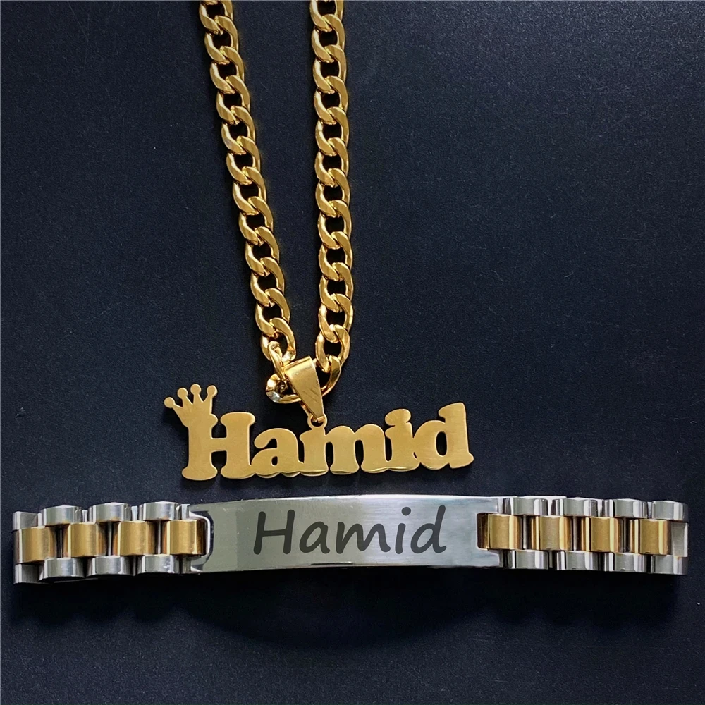Custom Men Women Name Letter Pendant Necklace Stainless Steel Personalized Nameplate Pendant Bangles Handmade Gifts Jewelry Set
Custom Men Women Name Letter Pendant Necklace Stainless Steel Personalized Nameplate Pendant Bangles Handmade Gifts Jewelry Set