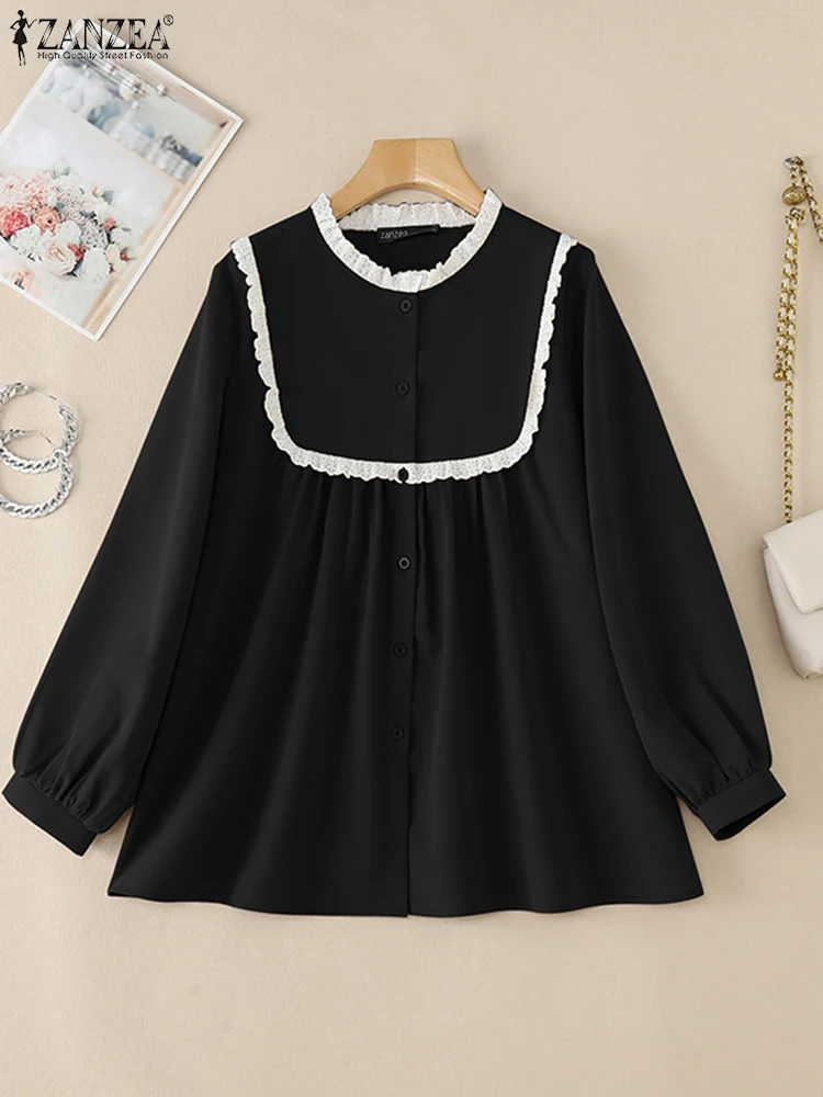 ZANZEA Women Spring Work Blouse Stylish Casual Long Lantern Sleeve Shirts Vintage Lace Patchwork Blusas Solid Buttons Tunic Tops
ZANZEA Women Spring Work Blouse Stylish Casual Long Lantern Sleeve Shirts Vintage Lace Patchwork Blusas Solid Buttons Tunic Tops