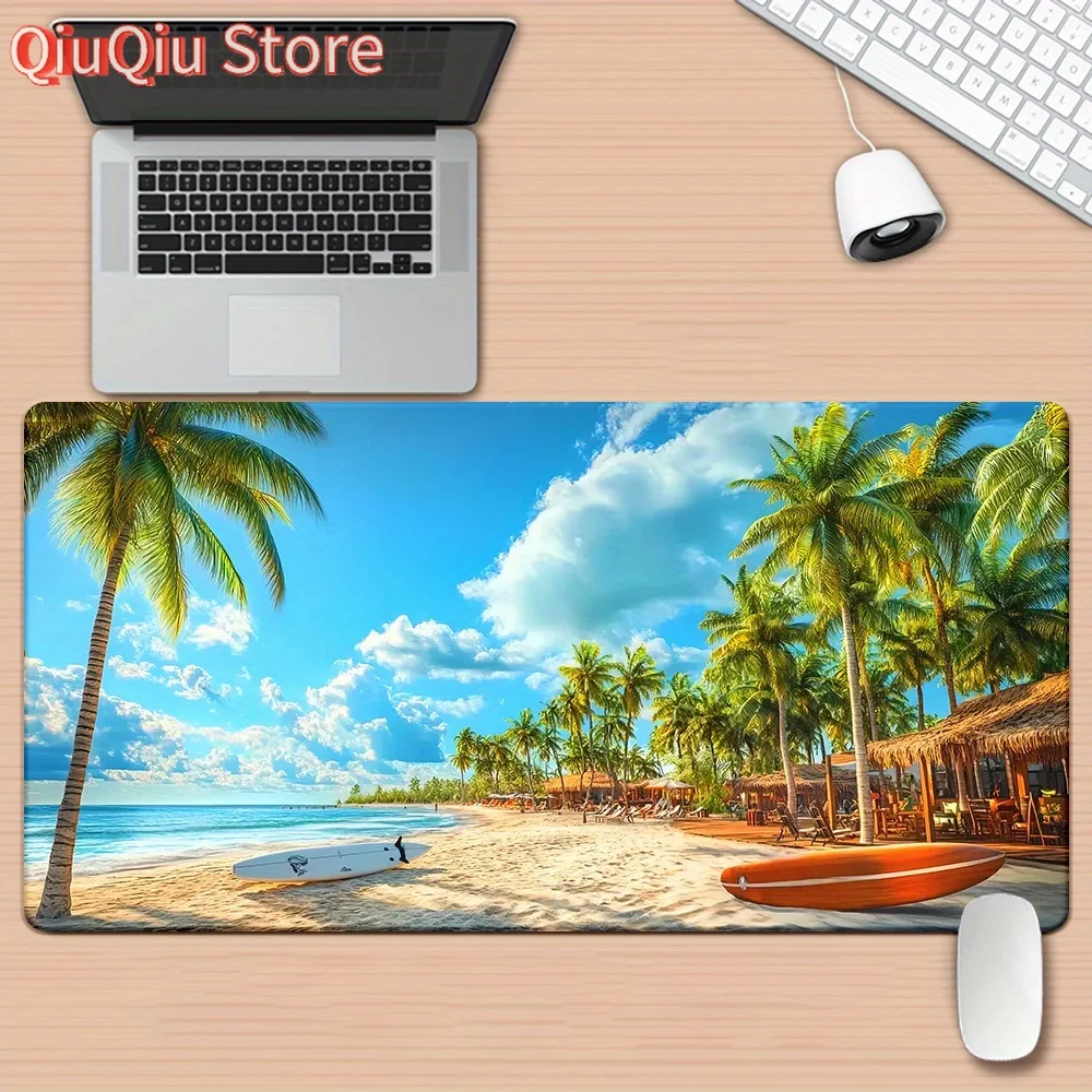 1pc Tropical Beach Scene XXL Desk Mat - High-Definition Printed Mouse Pad & Keyboard Mat with Soft Rubber Base, Smooth Fabric Su
1pc Tropical Beach Scene XXL Desk Mat - High-Definition Printed Mouse Pad & Keyboard Mat with Soft Rubber Base, Smooth Fabric Su