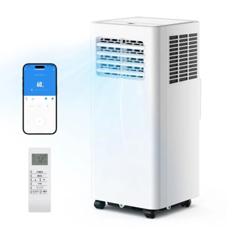 Portable air conditioner for bedroom and living room, aluminum housing, white, 12000 BTU 4-in-1 cooling heating dehumidifying f
Portable air conditioner for bedroom and living room, aluminum housing, white, 12000 BTU 4-in-1 cooling heating dehumidifying f