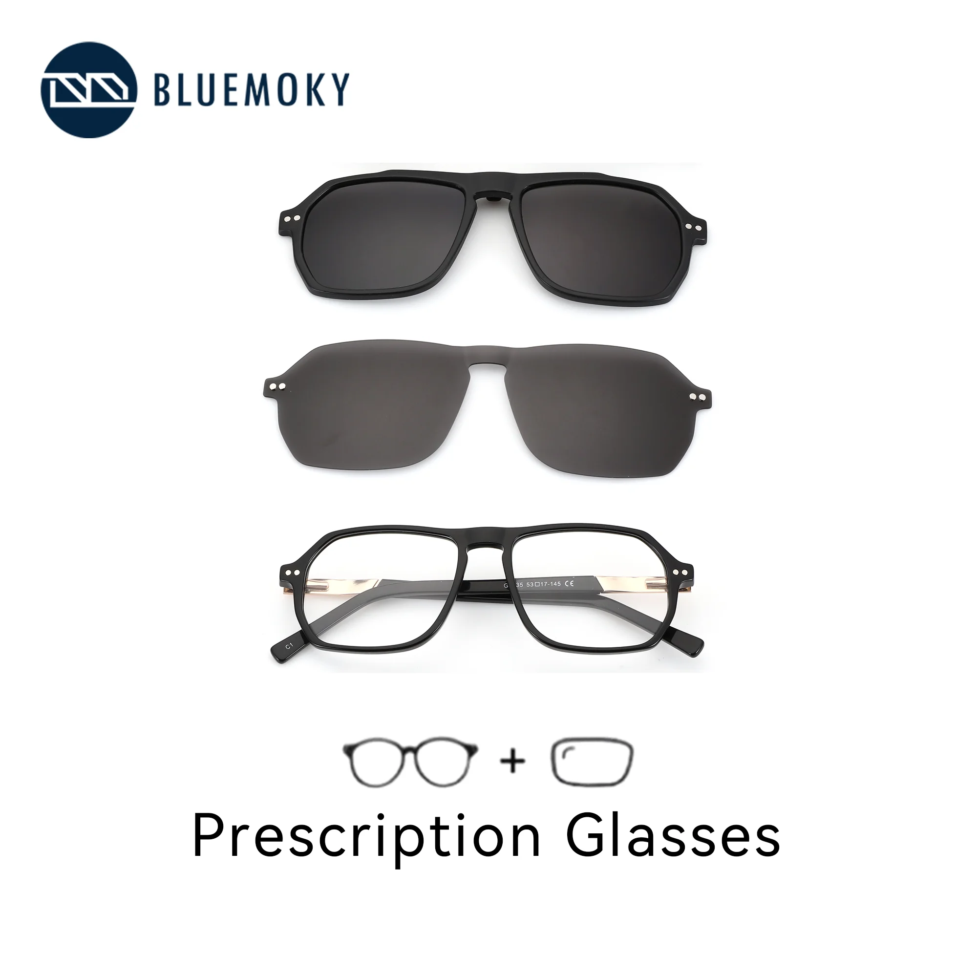 BLUEMOKY M Size Fashion Classic Prescription Glasses For Men Polygon Acetate Magnetic Attachment Myopia Progressive Lenses
BLUEMOKY M Size Fashion Classic Prescription Glasses For Men Polygon Acetate Magnetic Attachment Myopia Progressive Lenses