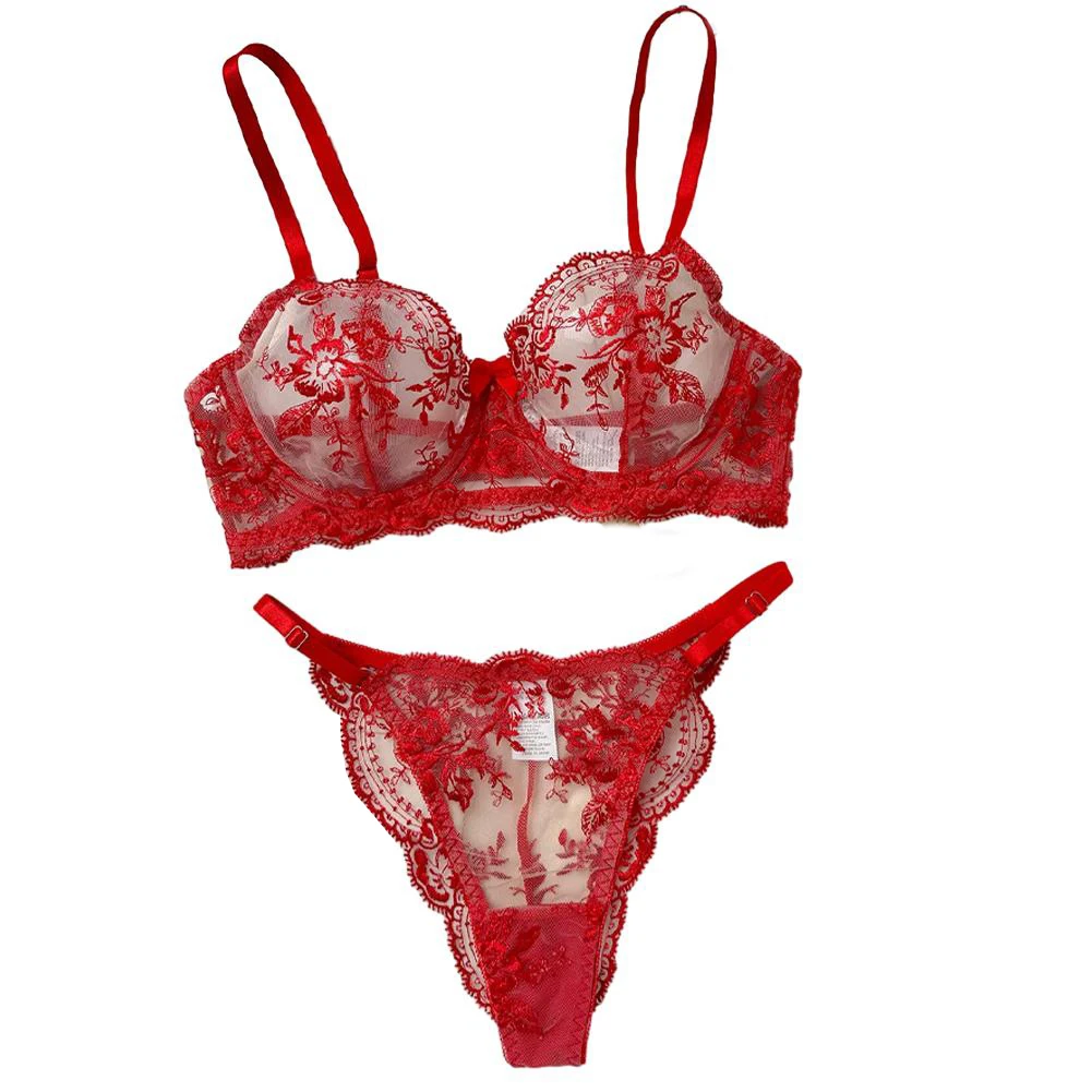 Women Sheer Mesh Perspective Bra Thong Briefs Underwear Sets Lace Floral Embroidery Temptation Erotic Lingerie Exotic Outfit
Women Sheer Mesh Perspective Bra Thong Briefs Underwear Sets Lace Floral Embroidery Temptation Erotic Lingerie Exotic Outfit