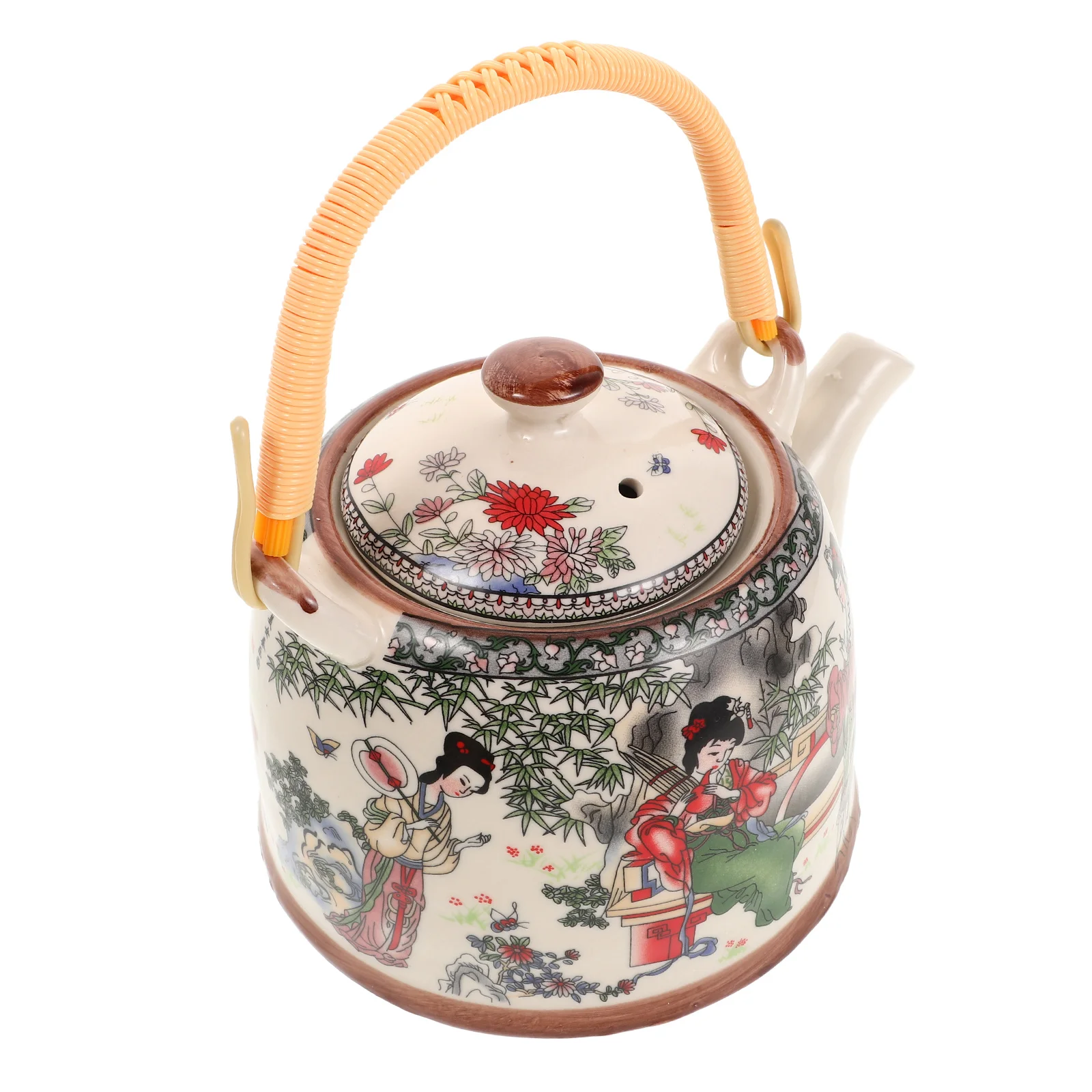 900Ml Ceramic Teapot Vintage Chinese Four Design for Loose Leaf Tea Brewing Stovetop Use Decorative Kettle Porcelain
900Ml Ceramic Teapot Vintage Chinese Four Design for Loose Leaf Tea Brewing Stovetop Use Decorative Kettle Porcelain