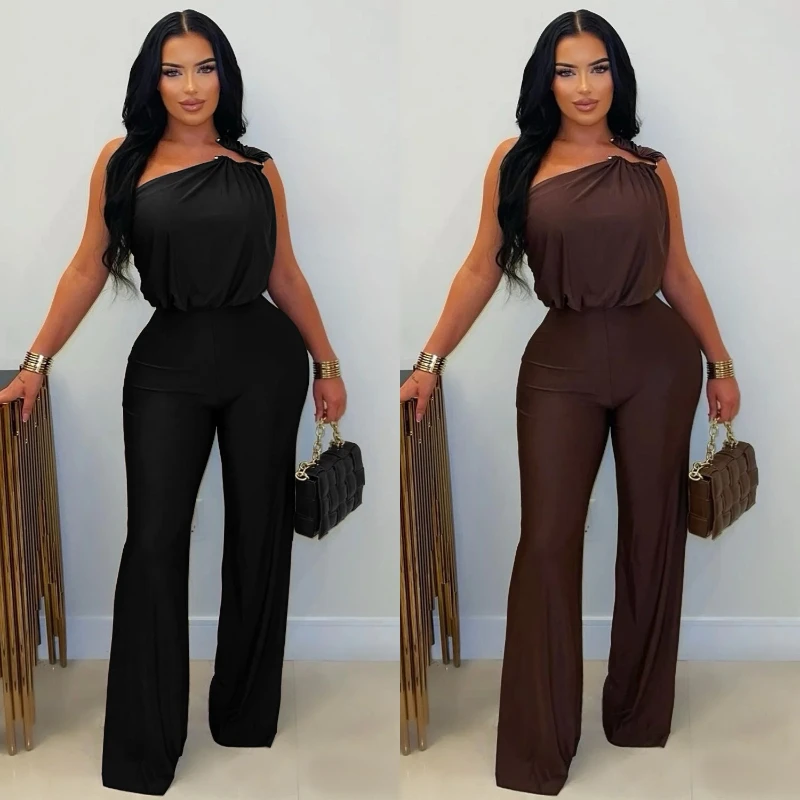 Jump Suits Women One Piece Y2k Streetwear Slash Neck Sleeveless Straight Long Pants High Waist Hip Wrap Jumpsuit Work Casual
Jump Suits Women One Piece Y2k Streetwear Slash Neck Sleeveless Straight Long Pants High Waist Hip Wrap Jumpsuit Work Casual