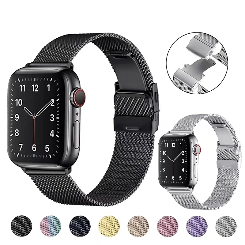 Milanese Metal strap For Apple watch Ultra 9 8 7 49mm 45mm 41mm Breathable Wristband For iwatch 6 5 4 3 SE 44mm 42mm 40mm band
Milanese Metal strap For Apple watch Ultra 9 8 7 49mm 45mm 41mm Breathable Wristband For iwatch 6 5 4 3 SE 44mm 42mm 40mm band