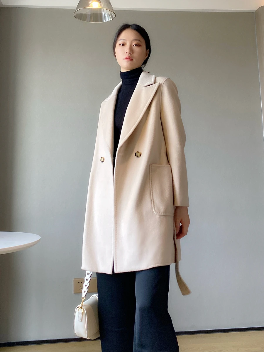 Double-Faced Woolen Camere Handmade Coat Loose Fit Mid-Length Autumn Winter Outerwear Ele Slimming Suit Sle Button up
Double-Faced Woolen Camere Handmade Coat Loose Fit Mid-Length Autumn Winter Outerwear Ele Slimming Suit Sle Button up