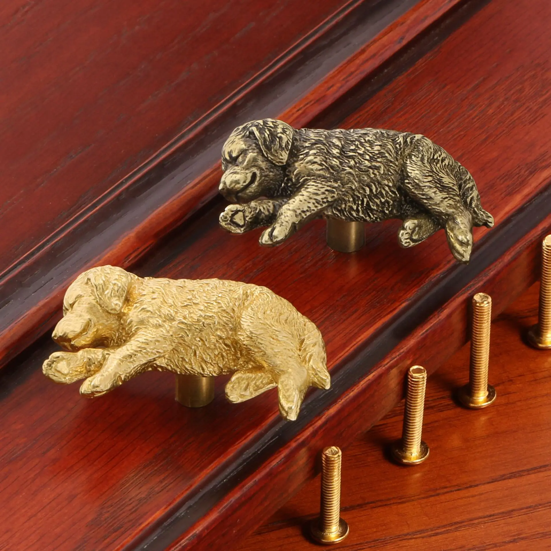 Brass Golden Retriever Dog Cabinet Pulls Drawer Handle Decor Pulls for Cupboard Wardrobe Closet Furniture DIY
Brass Golden Retriever Dog Cabinet Pulls Drawer Handle Decor Pulls for Cupboard Wardrobe Closet Furniture DIY
