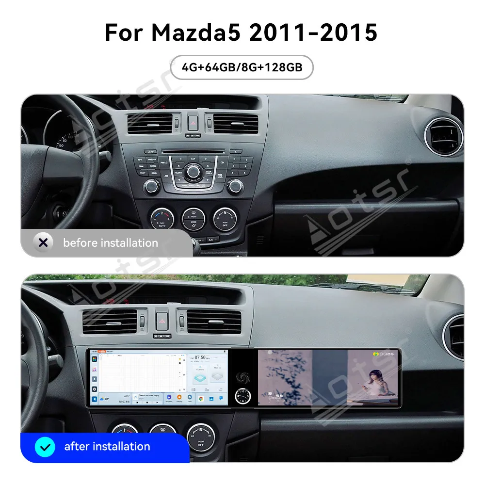 For Mazda 5 2011-2015 12.3" Android 13 Dual Screen Car Radio Car Multimedia Video Player GPS Navigation Carplay Unit Car Radio
For Mazda 5 2011-2015 12.3" Android 13 Dual Screen Car Radio Car Multimedia Video Player GPS Navigation Carplay Unit Car Radio