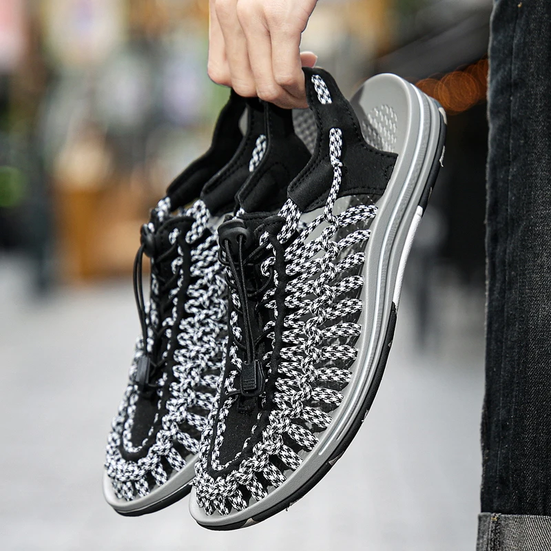 Summer Men Sandals Women Slippers Design Weaving Beach Sandals Flat Breathable Casual Shoes Outdoor Couples Sandals Size 46
Summer Men Sandals Women Slippers Design Weaving Beach Sandals Flat Breathable Casual Shoes Outdoor Couples Sandals Size 46