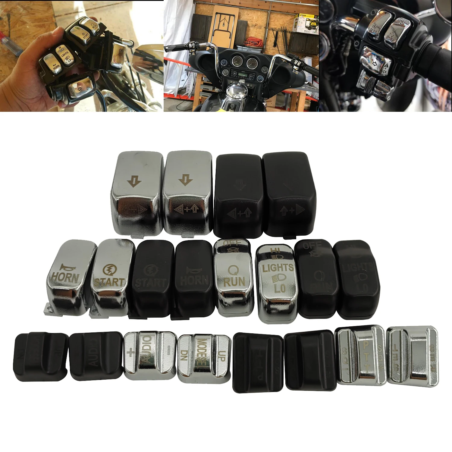 10 колпачков для кнопок переключения для Harley Touring Street Glide Road Glide CVO Ultra 1996-2013
10 колпачков для кнопок переключения для Harley Touring Street Glide Road Glide CVO Ultra 1996-2013