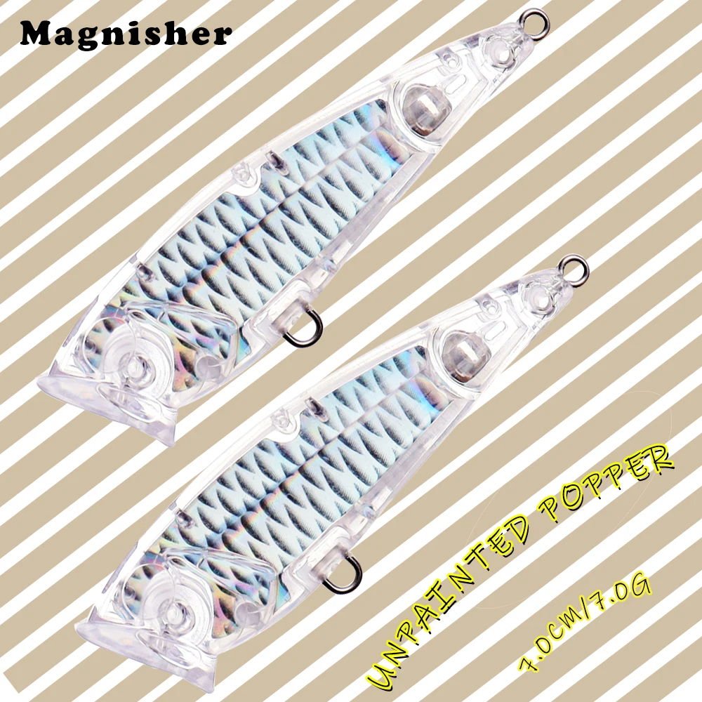 Magnisher New Quality Unpainted Topwater Popper Hard Baits Blanks 7cm 7g Inner Laser DIY Fishing Lures Tackle
Magnisher New Quality Unpainted Topwater Popper Hard Baits Blanks 7cm 7g Inner Laser DIY Fishing Lures Tackle