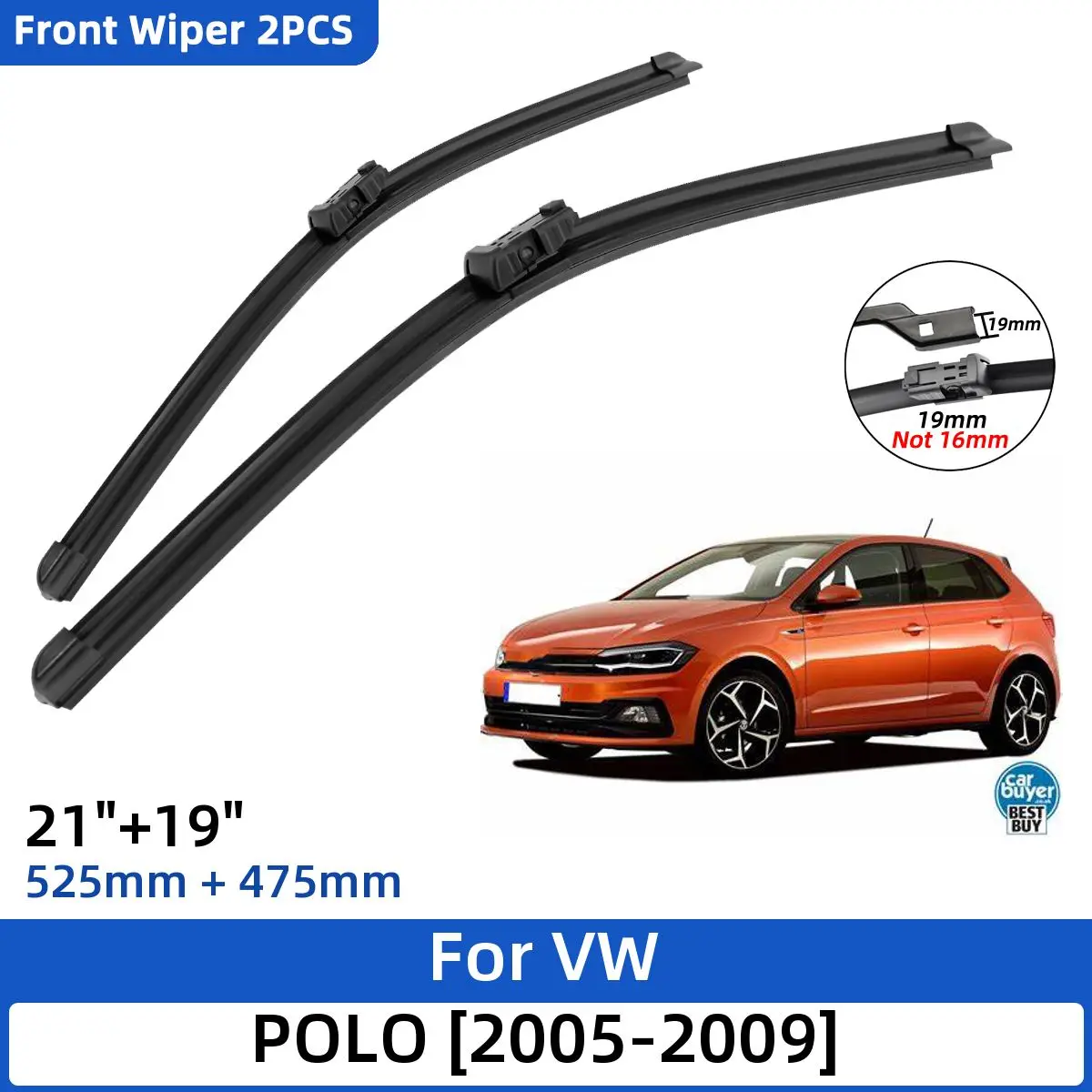 2 шт. для VW POLO 2005-2009 21 "+ 19" передние щетки стеклоочистителя лобовое стекло резак для окон аксессуары 2005 2006 2007 2008 2009
2 шт. для VW POLO 2005-2009 21 "+ 19" передние щетки стеклоочистителя лобовое стекло резак для окон аксессуары 2005 2006 2007 2008 2009