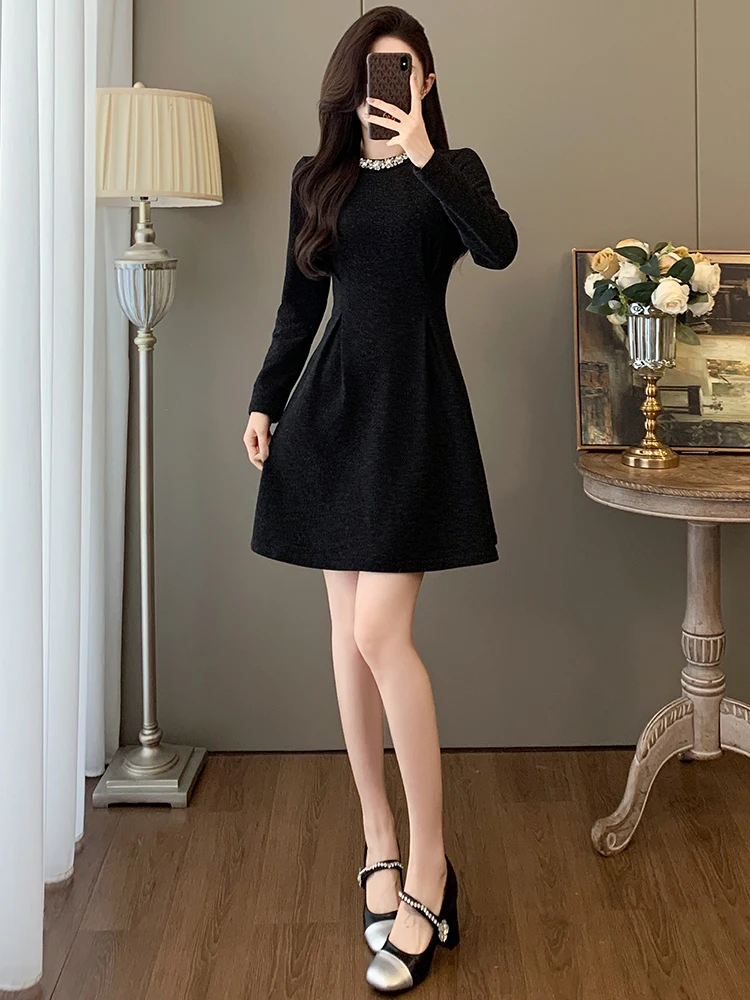 Elegant Black A-Line Dress Women's Spring New Lightweight Luxury Sensation Slimming Waist Design Ball Gown for Wedding Date P...
Elegant Black A-Line Dress Women's Spring New Lightweight Luxury Sensation Slimming Waist Design Ball Gown for Wedding Date P...