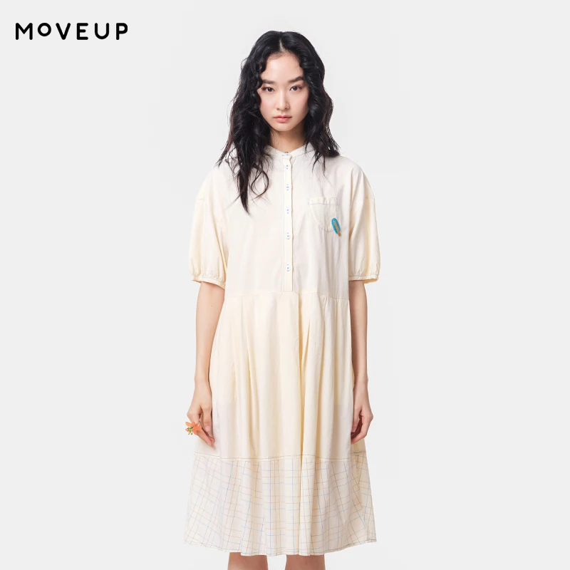 MOVEUP Short Sleeved Stand Up Collar Dress 2026 Summer New Drop Sleeves Pocket Patchwork Plaid Hem Casual A-Line Dress 3ELX21321
MOVEUP Short Sleeved Stand Up Collar Dress 2026 Summer New Drop Sleeves Pocket Patchwork Plaid Hem Casual A-Line Dress 3ELX21321
