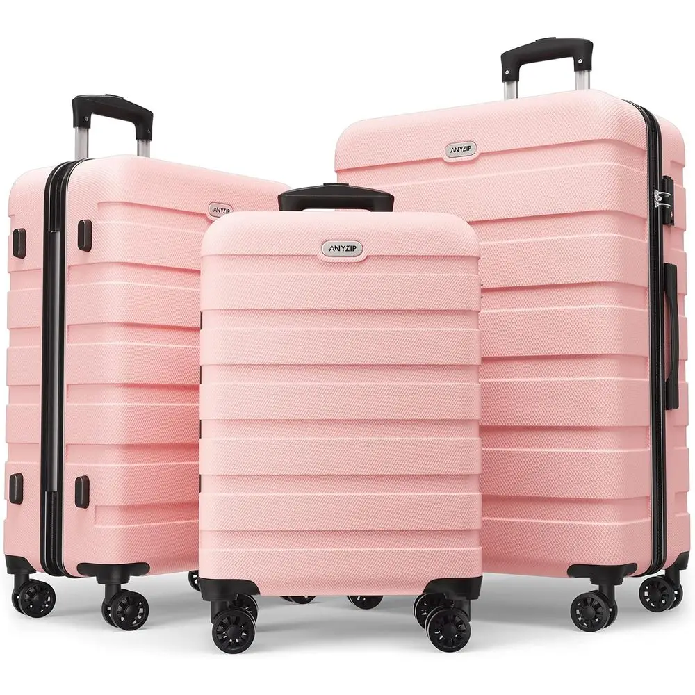 3-Piece Lightweight ABS Hardside Luggage Set with 4 Spinner Wheels, TSA Lock, Carry-On Sizes: 20, 24, 28 - Pink
3-Piece Lightweight ABS Hardside Luggage Set with 4 Spinner Wheels, TSA Lock, Carry-On Sizes: 20, 24, 28 - Pink