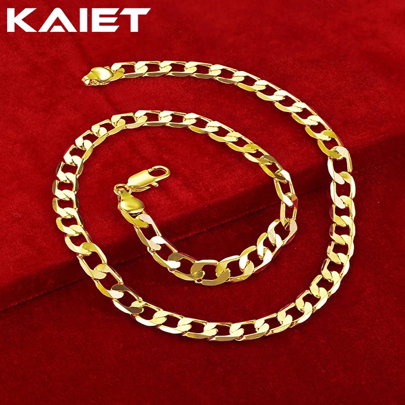 KAIET 925 Sterling Silver 8mm Side Chain Necklace Plated With 18K Gold Wedding Party For Women Charm Fine Jewelry
KAIET 925 Sterling Silver 8mm Side Chain Necklace Plated With 18K Gold Wedding Party For Women Charm Fine Jewelry