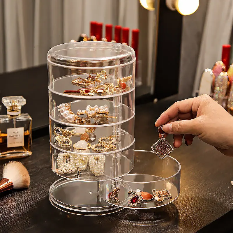 Jewelry Storage Box with Rotating Multi-Layer, Necklace and Earrings, Transparent, Hair Accessories
Jewelry Storage Box with Rotating Multi-Layer, Necklace and Earrings, Transparent, Hair Accessories
