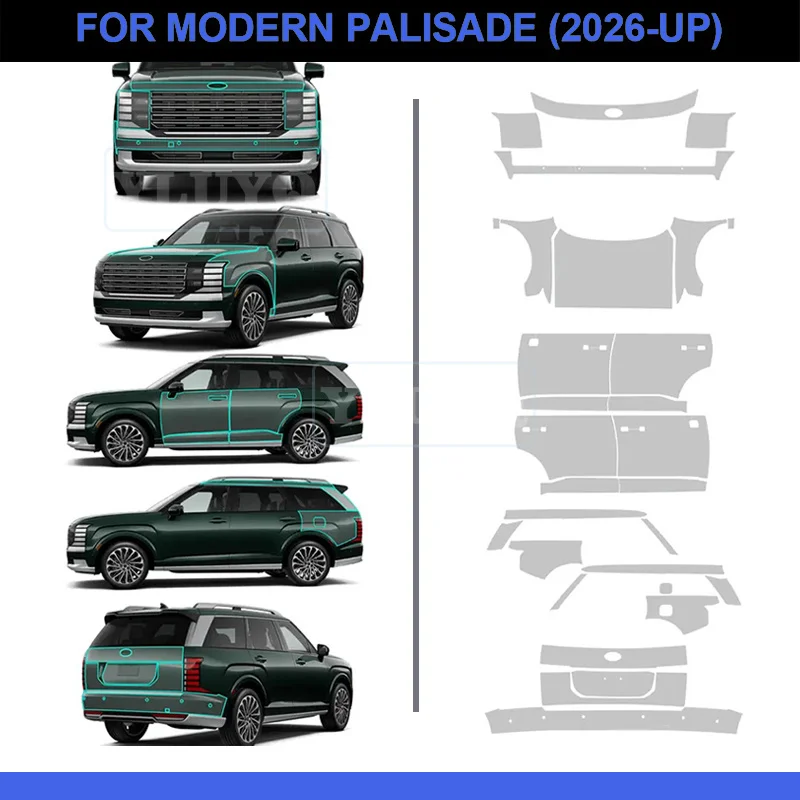 For Hyundai Palisade 2026-up Car Paint Protection Film Body Sticker Kit Bra Anti Scratch Precut Transparent Film Accessories
For Hyundai Palisade 2026-up Car Paint Protection Film Body Sticker Kit Bra Anti Scratch Precut Transparent Film Accessories