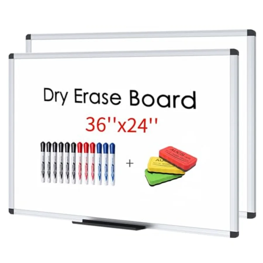 Dry Erase Board/Whiteboard, Non-Magnetic, Pack of 2, 36 x 24 Inches, Wall Mounted Board for School Office and Home, with 3 Colo
Dry Erase Board/Whiteboard, Non-Magnetic, Pack of 2, 36 x 24 Inches, Wall Mounted Board for School Office and Home, with 3 Colo
