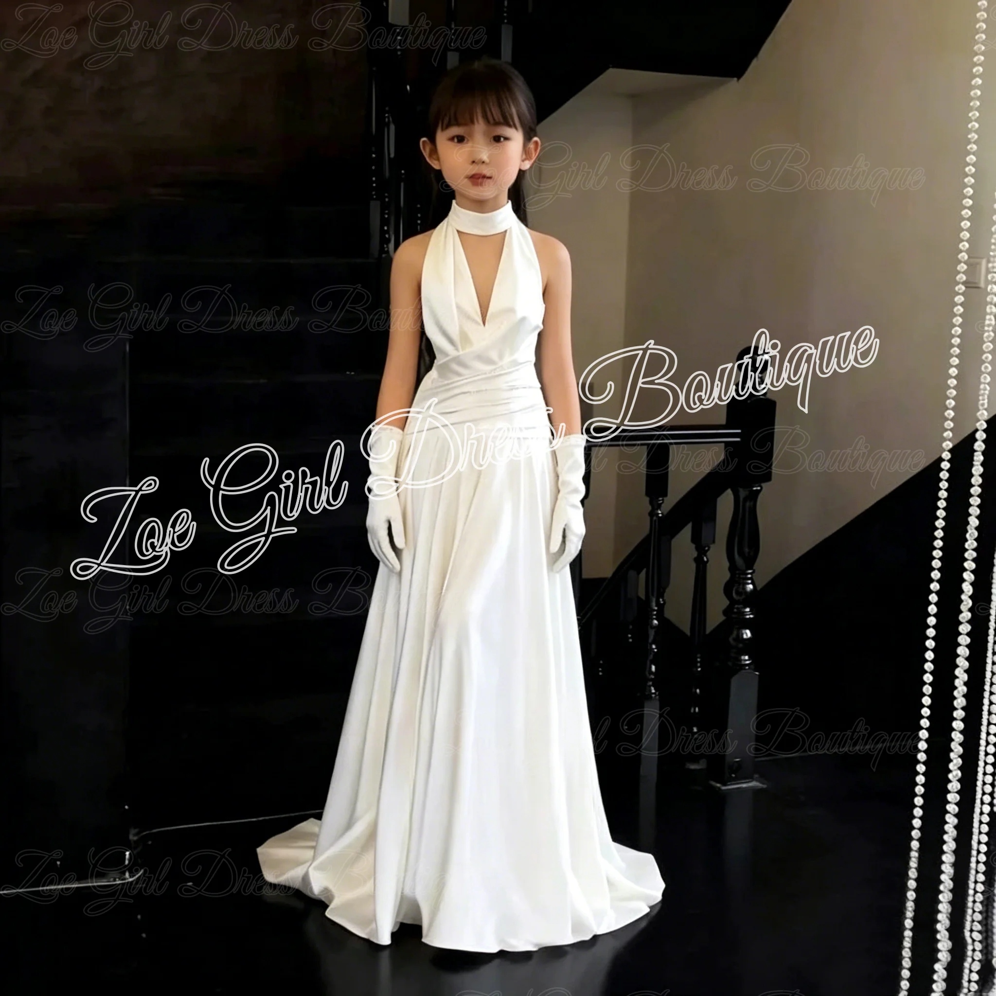 White Flower Girl Dresses for Wedding Sleeveless Floor Length Girl Birthday Gowns Satin First Holy Communion Gown Customized
White Flower Girl Dresses for Wedding Sleeveless Floor Length Girl Birthday Gowns Satin First Holy Communion Gown Customized